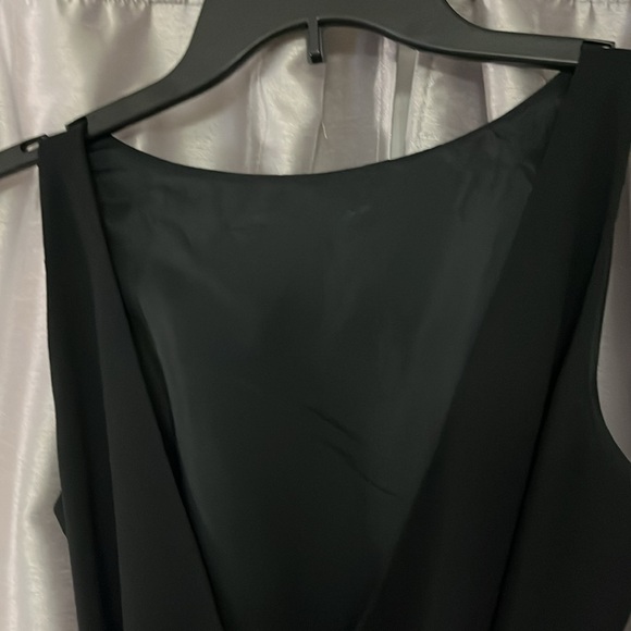 Esprit black wrap dress vintage v in the back size 3/4 lined - Picture 3 of 9